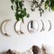 5 PCS Scandinavian Natural Decor Acrylic Wall Decorative Mirror Interior Design Wooden Moon Phase Mirror Bohemian Wall Decoration for Home Living Room Bedroom Decor - Acrylic,Not Real Mirror(Beige)